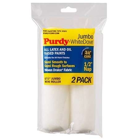 PURDY Purdy 140626013 6.5 x 0.5 in. White Dove Jumbo Mini Roller Cover - 2 Pack 178431